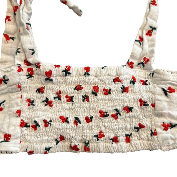 Free People Women's Britt Cherry Embroidered Bralette Medium Festival Top Boho - Picture 4 of 9